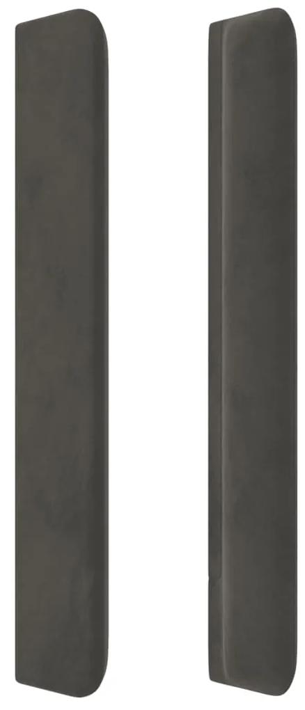 Tablie de pat cu aripioare gri inchis 163x16x118 128 cm catifea 1, Morke gra, 163 x 16 x 118 128 cm