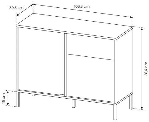 Comodă Danton 2DS (Bej). 1071340
