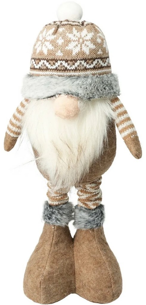 Spiriduș de Crăciun Damin în picioare, picioaretelescopice, 48 cm, gri