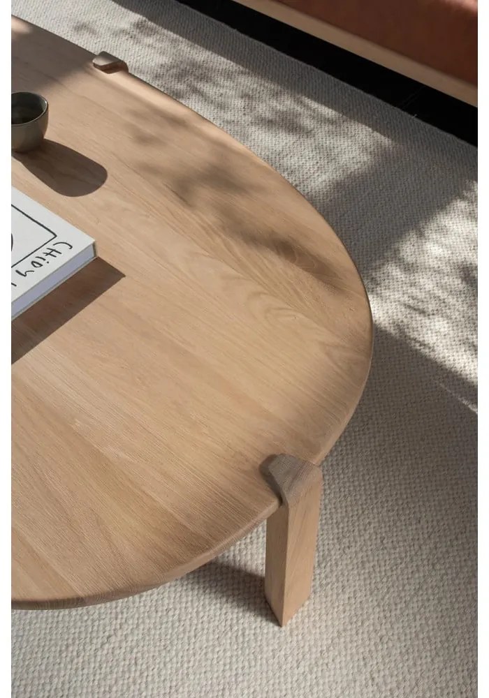 Măsuță de cafea în culoare naturală din lemn de stejar 100x180 cm Kulin – Gazzda