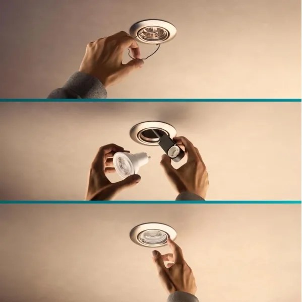 Philips - Set de 3 spoturi încastrate PERIDOT 1xGU10/7W/230V, alb