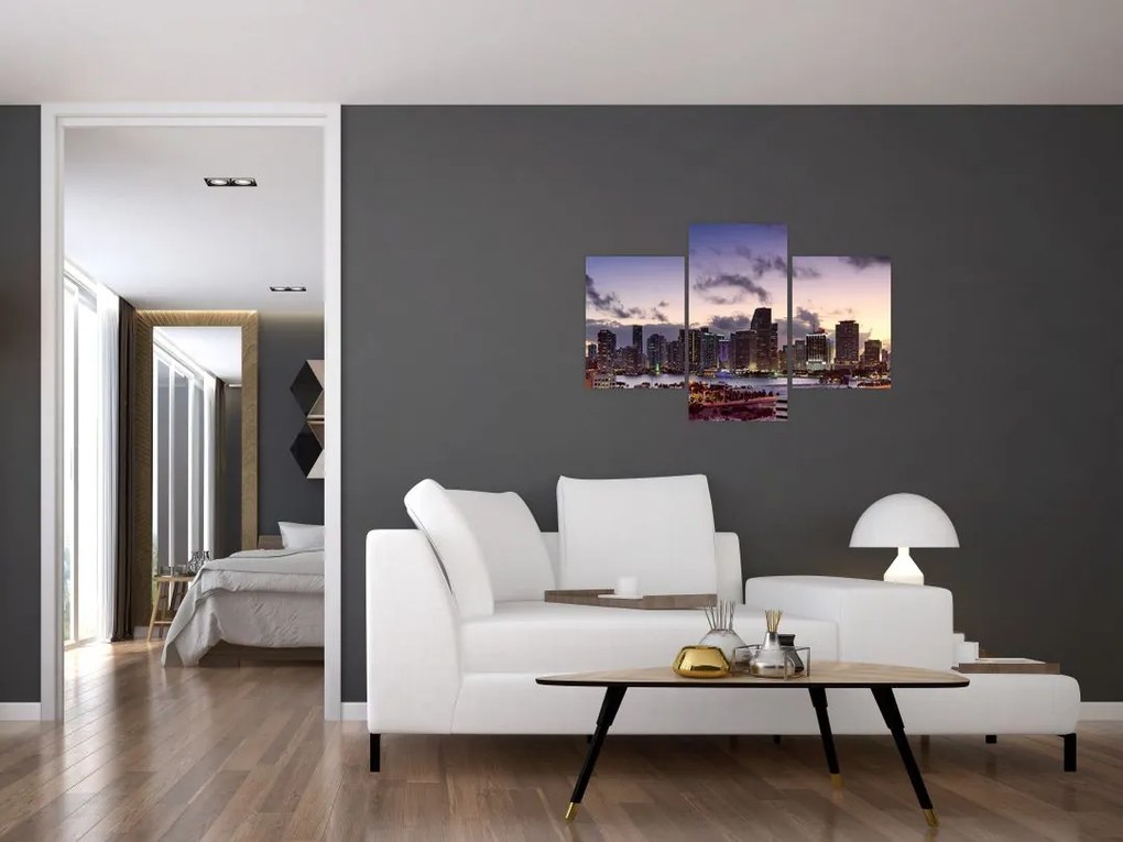 Tablou cu - metropolă cu zgârăie nori (90x60 cm)