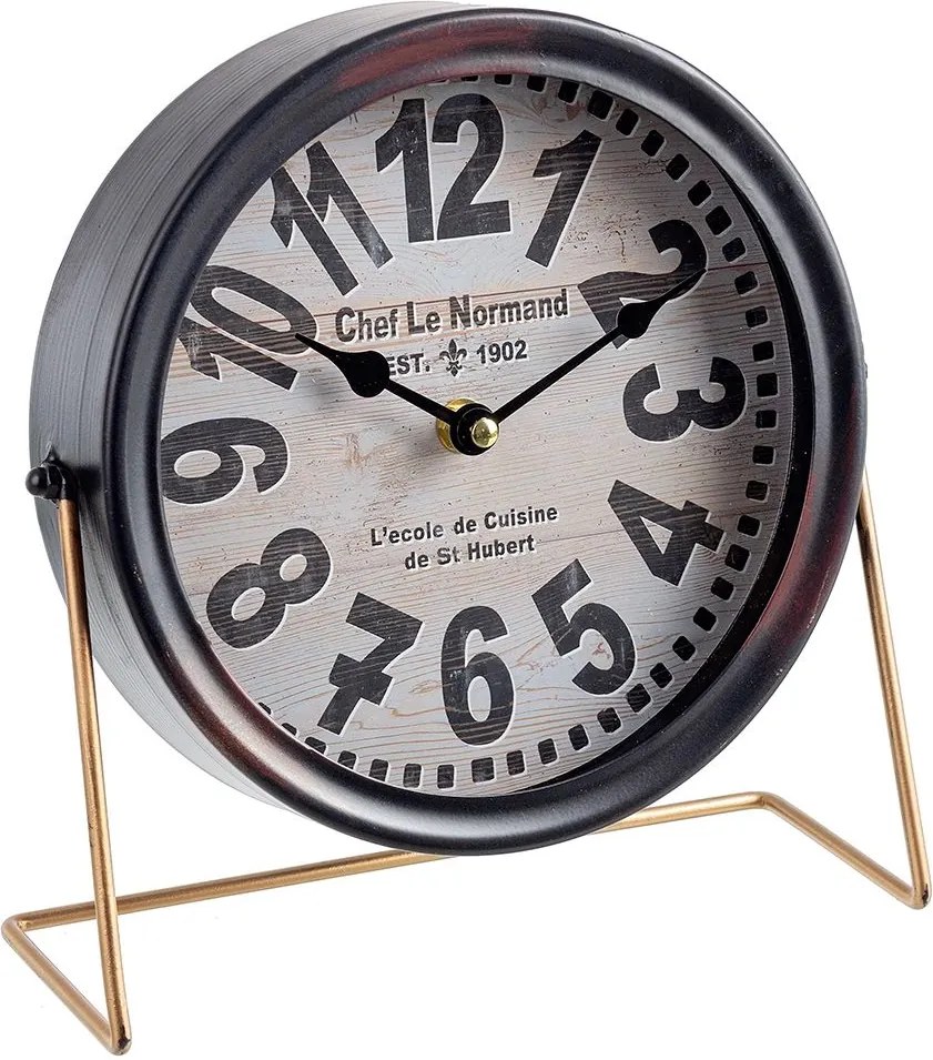 Ceas de masa metal negru Chef le Normand 25x22h