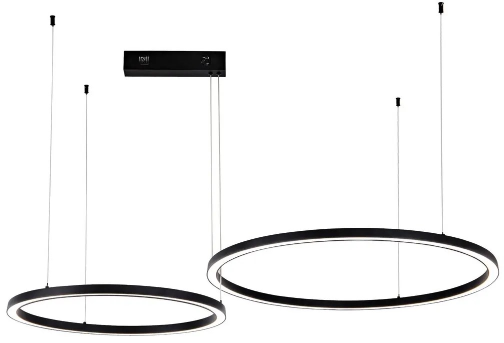 Lustră LED dimabilă Immax NEO 07216L FINO 93W/230V 60/80 cm negru Tuya + telecomandă