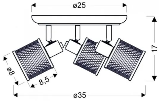 Spot CANABERA 3xE14/40W/230V