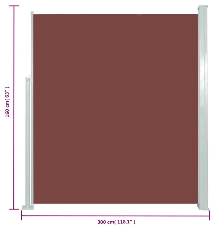 Copertina laterala retractabila de terasa, maro, 160x300 cm Maro, 160 x 300 cm
