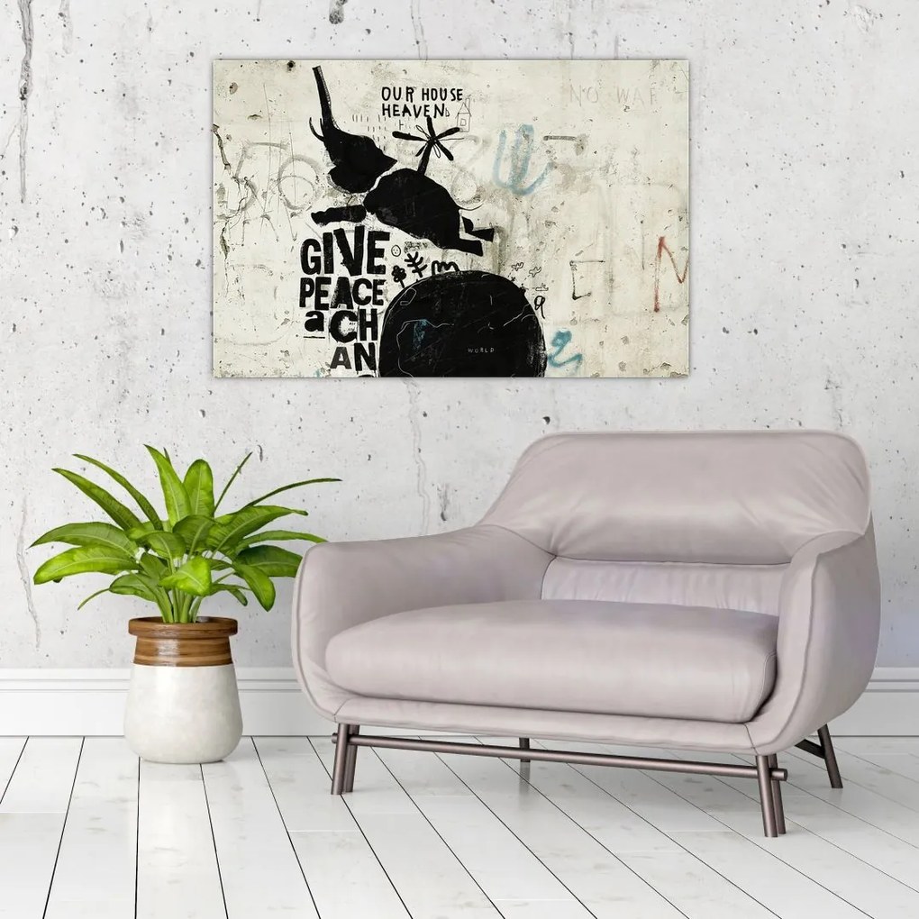 Tablou - Elefant deasupra solului (90x60 cm)