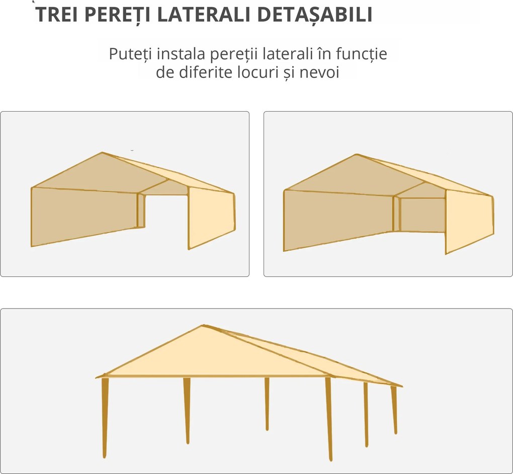 Outsunny Cort de Grădină cu Orificii de Drenaj, Pereți Detașabili și Ferestre, 6x3 m, Verde | Aosom Romania