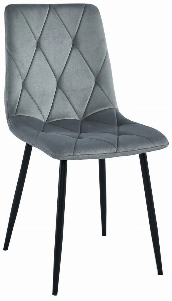 Scaun Bucatarie/Dining Fido Catifea Gri Inchis