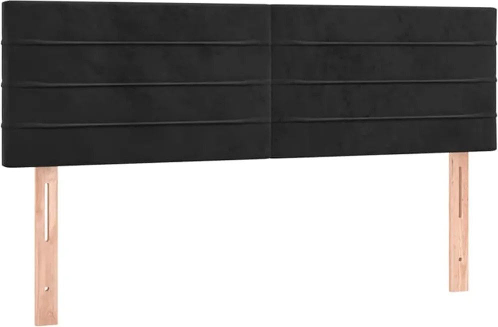 vidaXL Tăblii de pat, negru, 144x5x78/88 cm, catifea