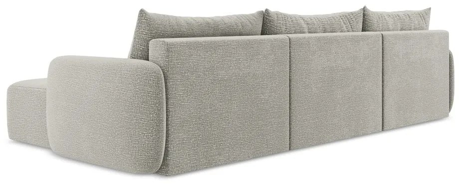 Colțar gri deschis extensibil/cu spațiu de depozitare Kalena – Makamii