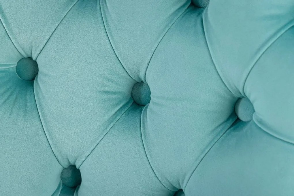 Set 2 scaune Stil Baroc, Catifea, Albastru Deschis, Metal, Auriu, Castle