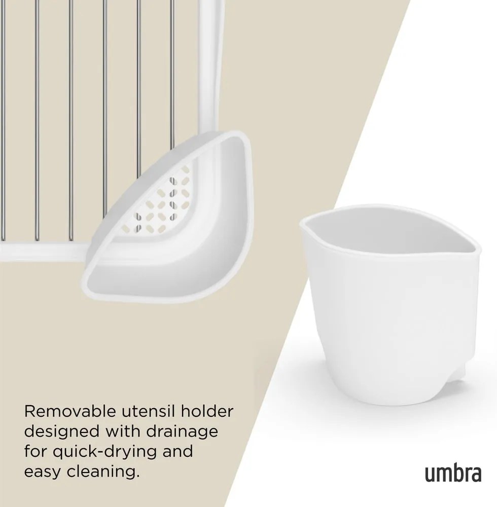 Scurgător de vase alb din oțel 36x28 cm Sinkin – Umbra