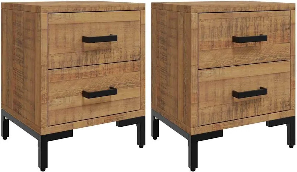 vidaXL Noptiere, 2 buc., 36x30x45 cm, lemn masiv de pin