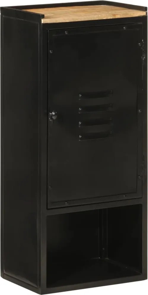 vidaXL Dulap de baie, 40x27x90 cm, fier și lemn masiv de mango