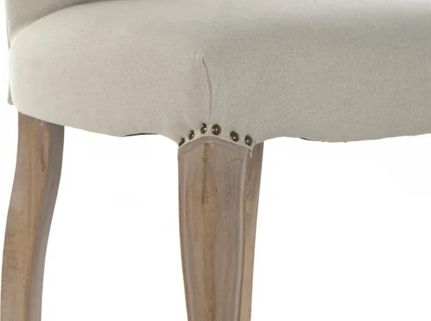 Scaun de dining bej din in și lemn de cauciuc, 51×47,5×101 cm, „Shooter Beige"