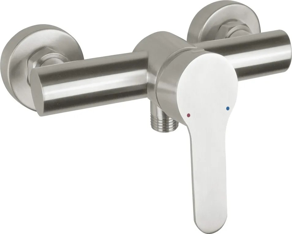 Lupo Baterie pentru duș, montare pe perete Finisaj: Oțel periat BLU_F40M