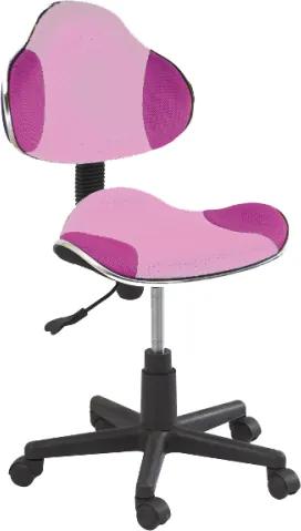 Scaun de birou pentru copii, tapitat cu stofa Q-G2 Pink, l48xA41xH84-95 cm