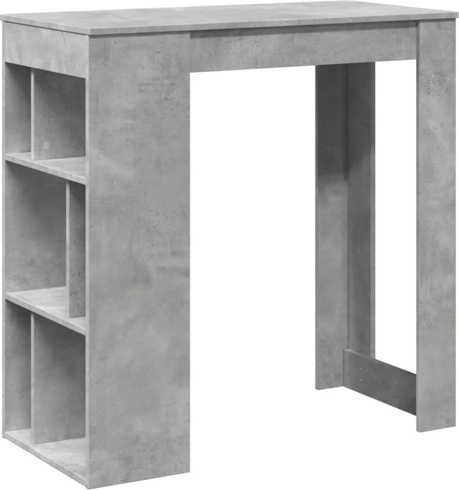vidaXL Masă de bar cu raft, gri beton, 102x50x103,5 cm, lemn prelucrat