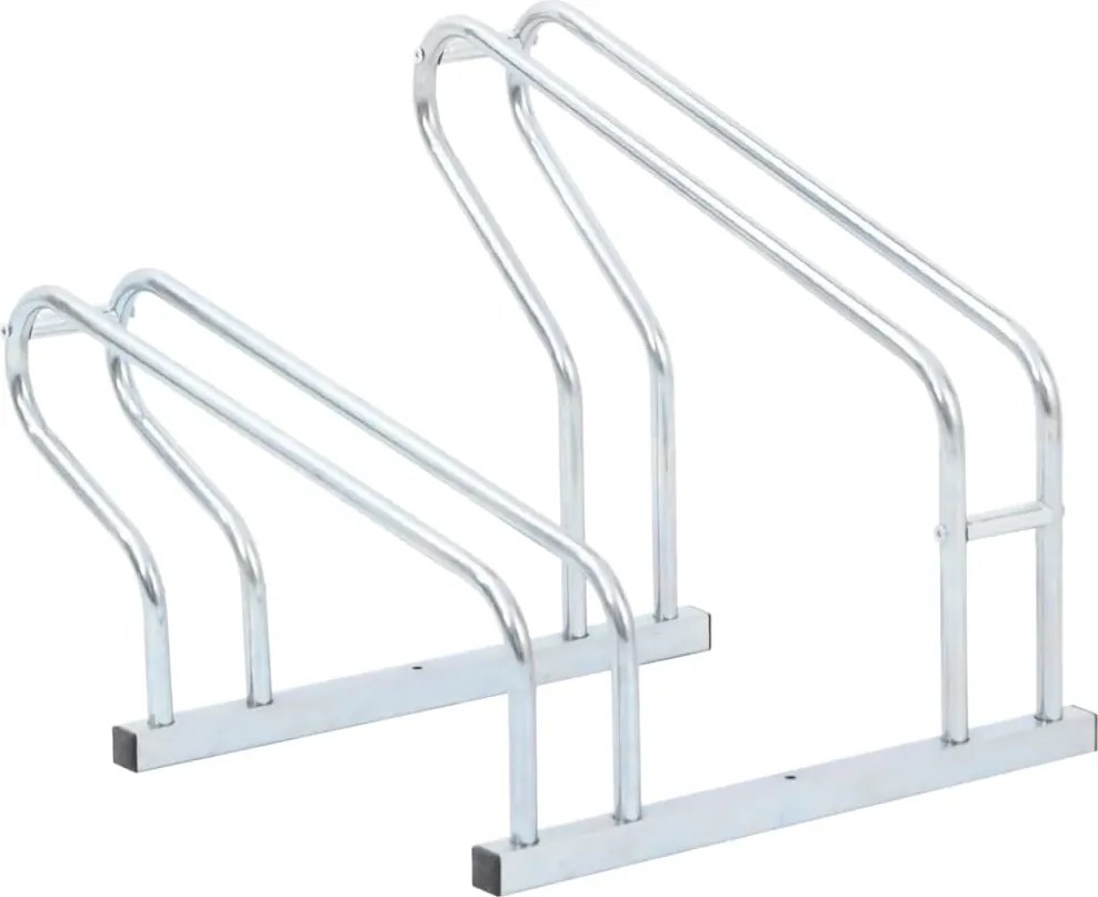 vidaXL Suport pentru 2 biciclete de sine stătător, oțel galvanizat