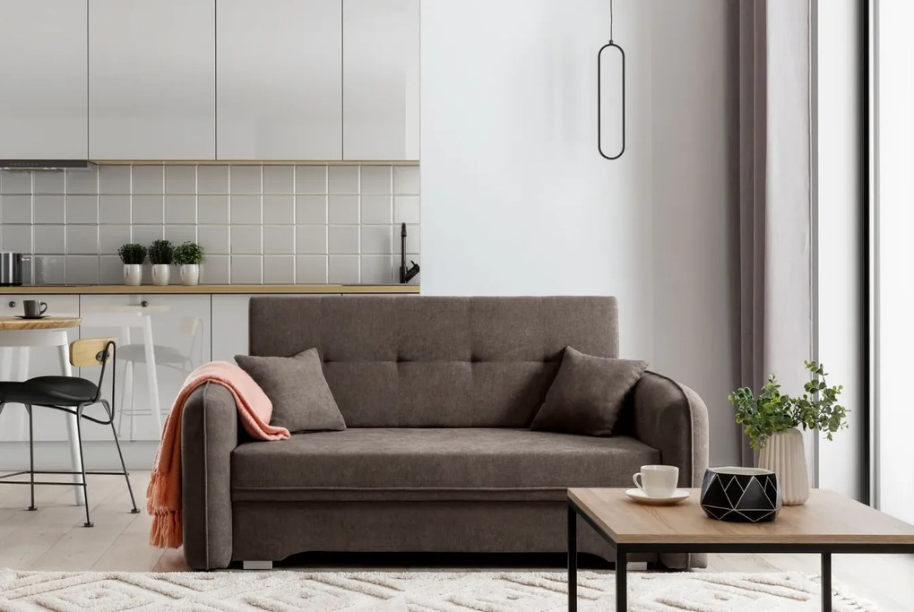 OFERTA Canapea extensibila 2 locuri LAINE, maro, calitate II