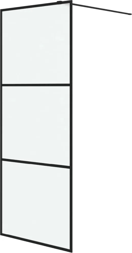 vidaXL Perete cabină duș walk-in negru 80x195 cm sticlă ESG mată