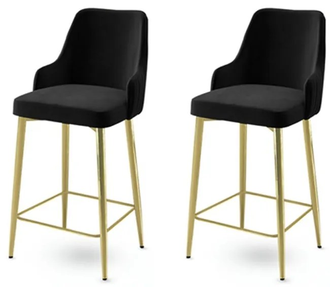 Set de scaune de bar Enox Black and Gold, 2 buc.