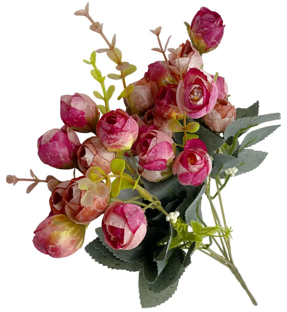 Bujori roz artificiali MARIE, 30cm