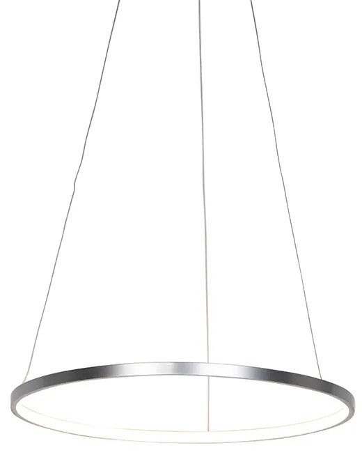 Lampă modernă suspendată inel argintie 60 cm incl. LED - Anella