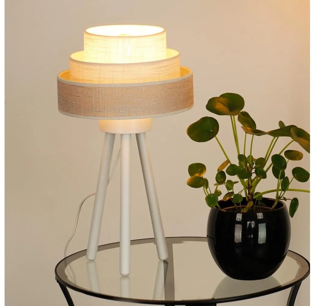 Lampă de masă Brilagi ALASKA LUNETA 1xE27/15W/230V gri/crem