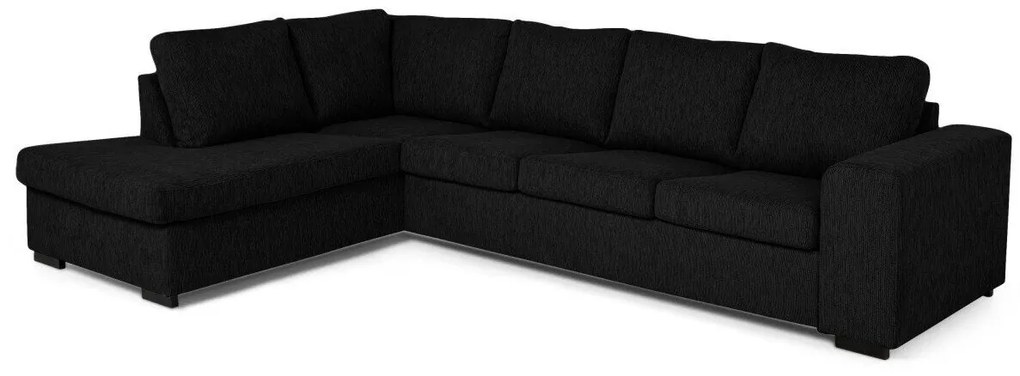 Colțar Scandinavian Choice B108Negru, 298x193x84cm, 90 kg, Picioare: Lemn