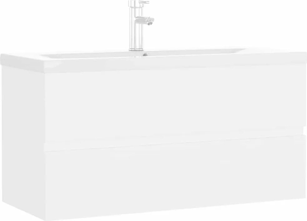 vidaXL Dulap cu chiuvetă încorporată, alb, lemn prelucrat