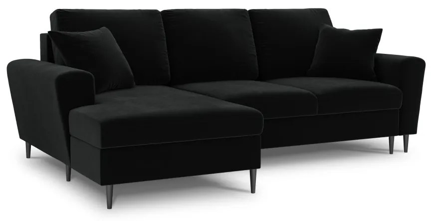 Coltar extensibil Kyoto 4 locuri catifea picioare negre