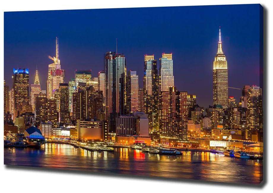 Tablou canvas Manhattan pe timp de noapte
