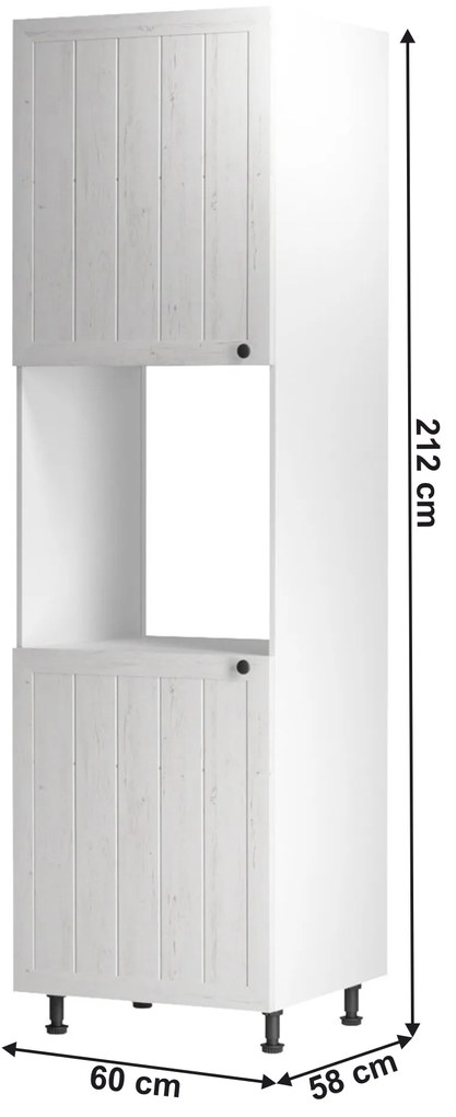 Dulap de bucătărie pentru alimente D60P Provense (alb + sosna andersen). 1015171