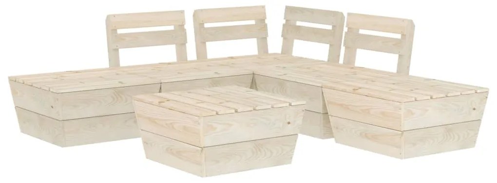 3063717 vidaXL Set mobilier palet pentru grădină 6 piese lemn de molid tratat