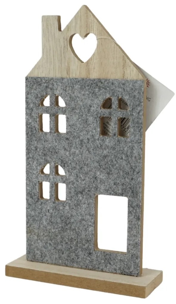 Casuta decorativa din lemn HEARTLY 21 cm