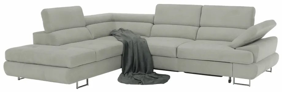 Set canapea cu spaţiu de depozitare, gri deschis, material textil, stânga, BUTON R