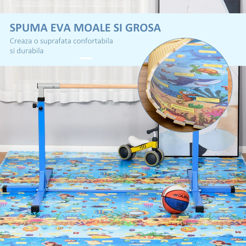 HOMCOM Covoras Puzzle 24 Piese Impermeabil Antiderapant din EVA | Aosom Ro