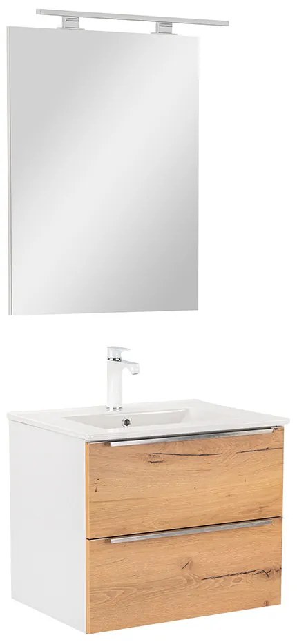 Mobilier complet de baie Vario Trim 60, stejar alb
