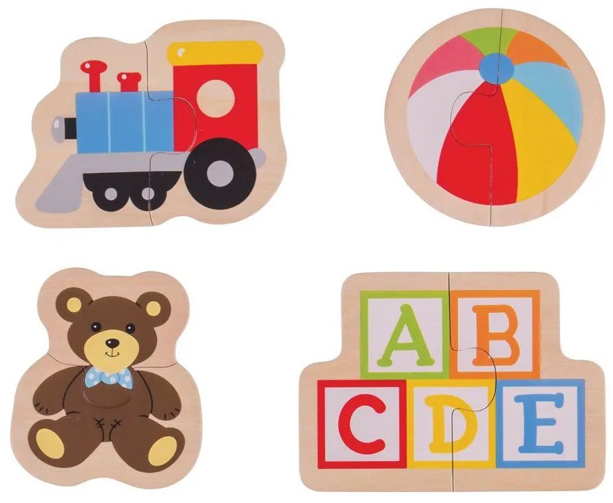 PUZZLE DIN LEMN - JUCARII (8 PIESE) - BIGJIGS (BJ227)