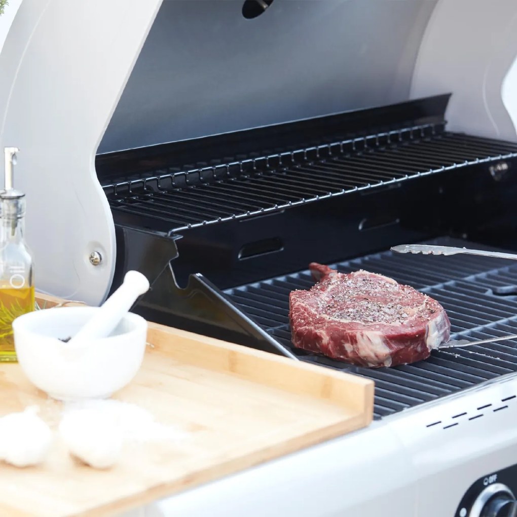 Barbecook BC-GAS-2024 Siesta 412 Black Edition grătar pe gaz cu depozitare, arzător lateral, 132x56x120cm