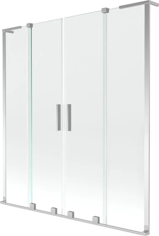 Mexen Velar L Duo paravan de baie cu 2 aripi glisante 160 x 150 cm, transparent, crom - 896-160-003-02-01