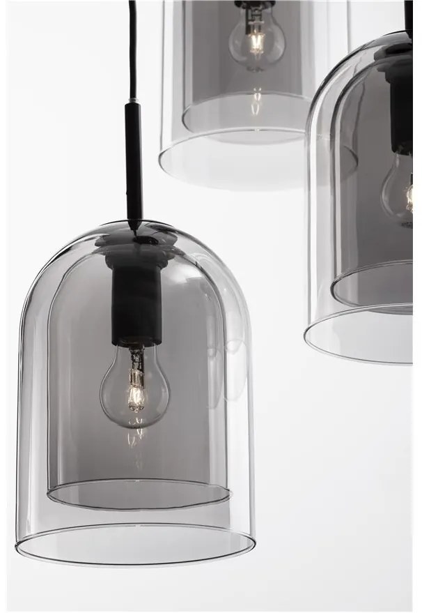 Lustra cu 3 pendule modern Velor fumuriu