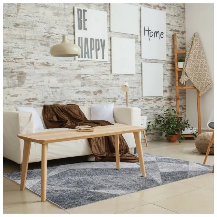 Covor Beenom design geometric gri-bej 1003-155 Selectează mărime: 080 X 150