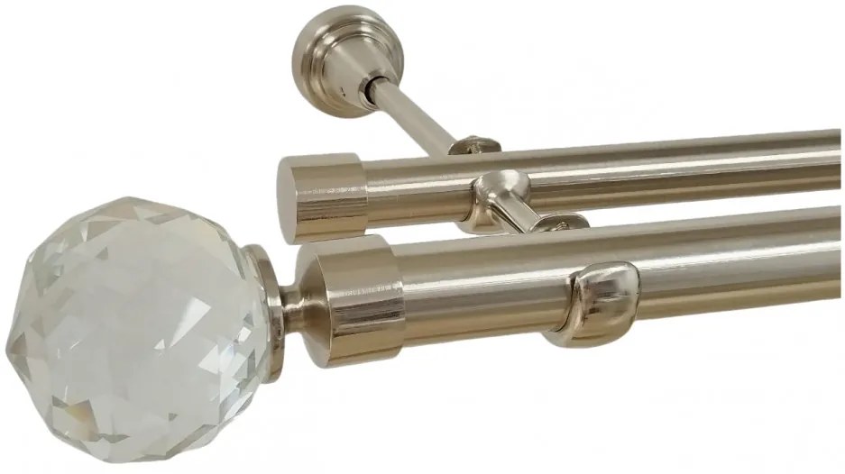 Galerie dubla fara inele Kula crystal 25/19 - inox (Alege marime: 160 cm)