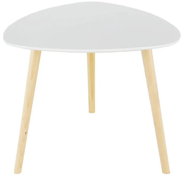 Masuta portabila Tavas 48 cm alb si lemn natural