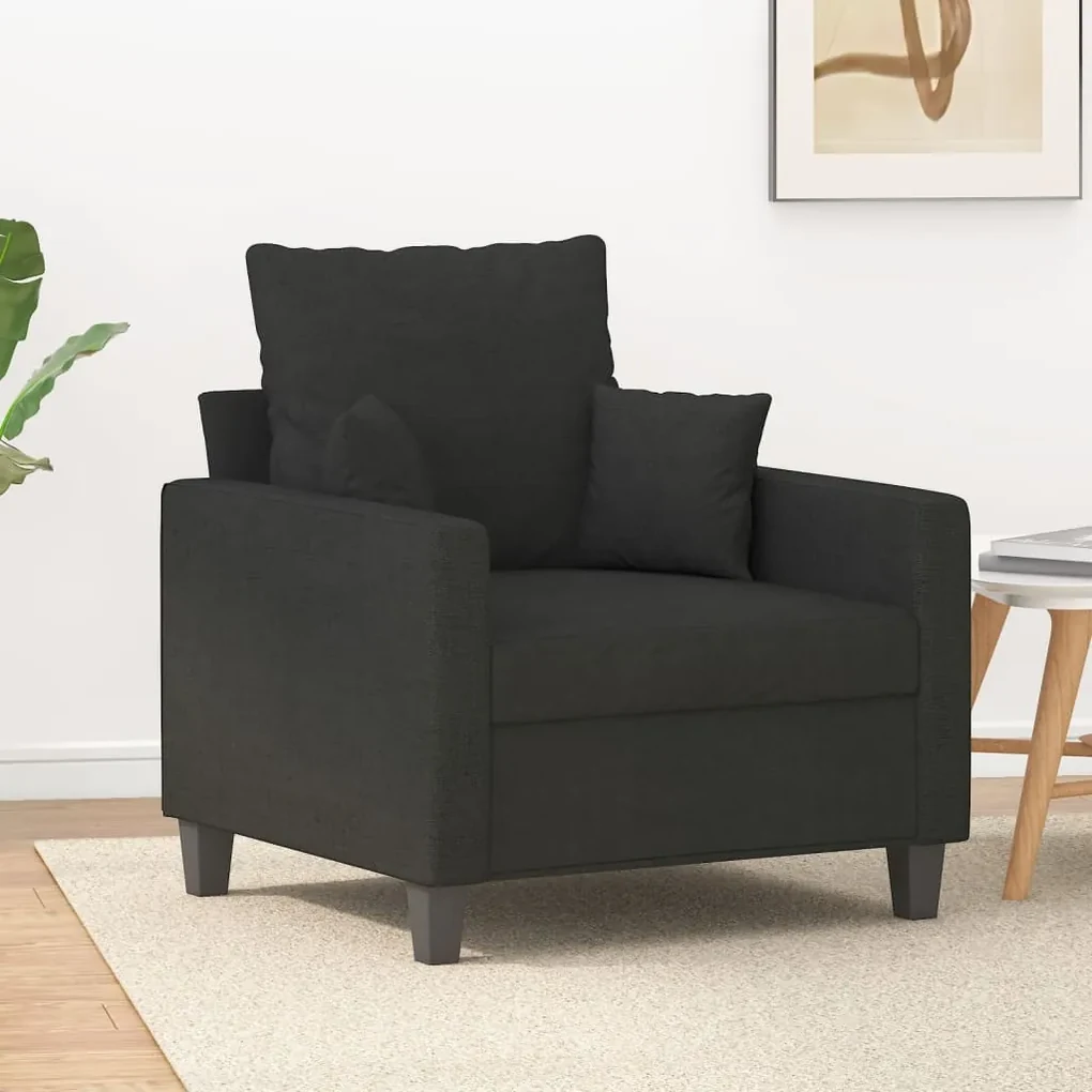 348819 vidaXL Fotoliu canapea, negru, 60 cm, material textil