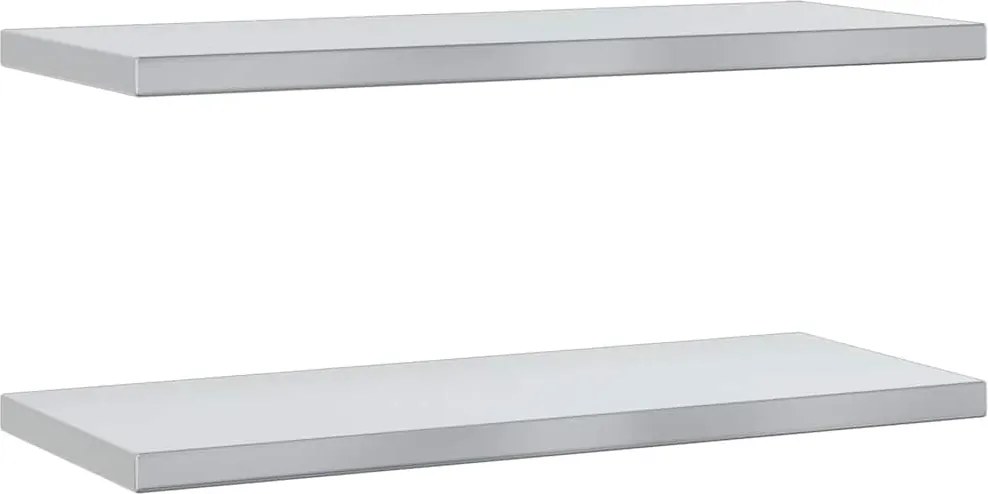 vidaXL Rafturi de perete, 2 buc., 75x30x3 cm, argintiu oțel inoxidabil