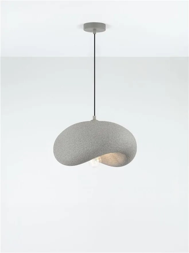 Lustra suspendata cu textura granulata Bambel gri piatra
